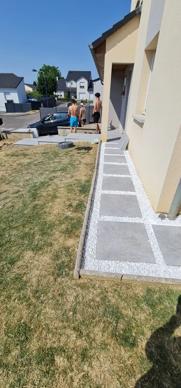Chape terrasse, carrelage et escaliers